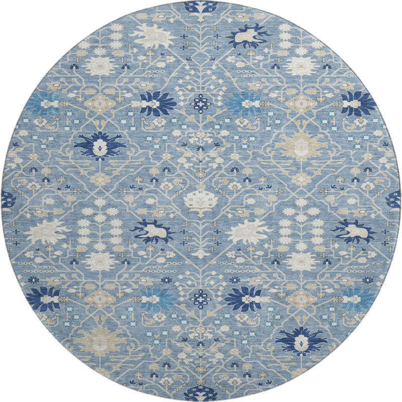 Premium Machine Washable Colmenero AMF1009 Oriental Rug, Round 8'