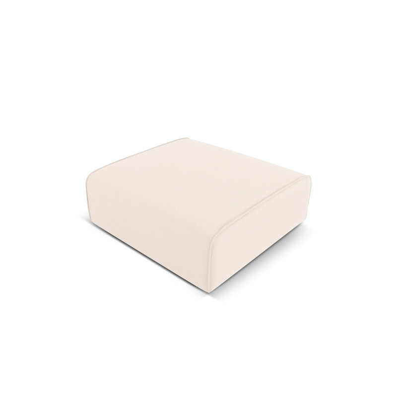 Calme Jardin Upholstered Outdoor Ottoman, Light Beige