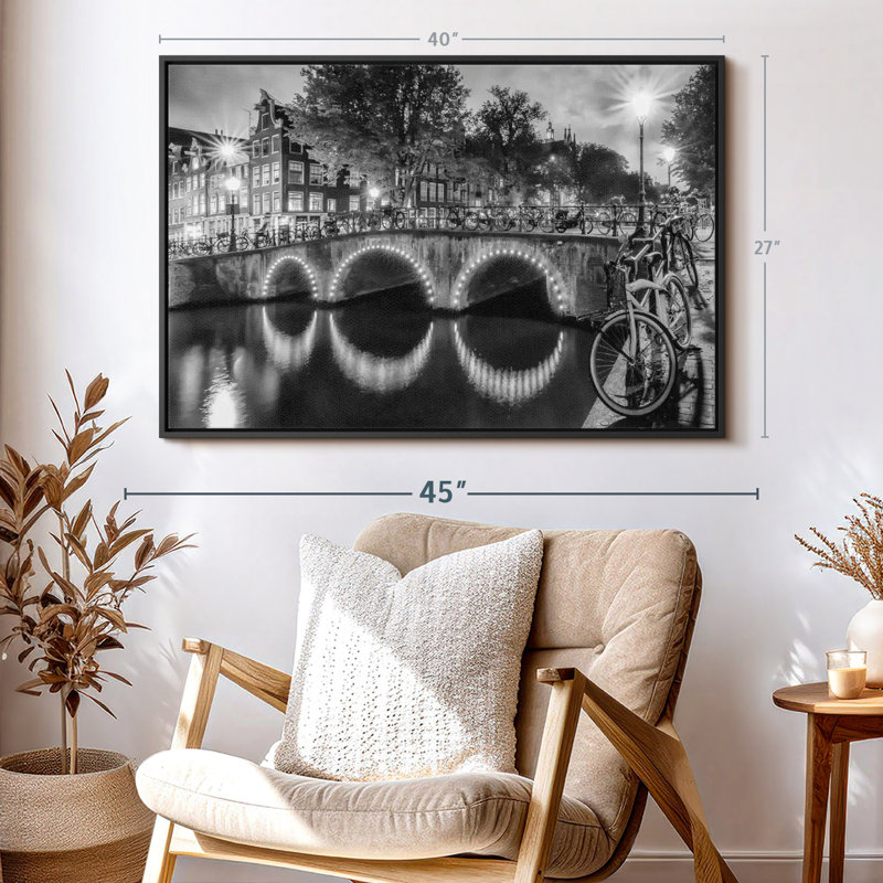 «Modern View Amsterdam Wall Art», H 27 po x l 40 po