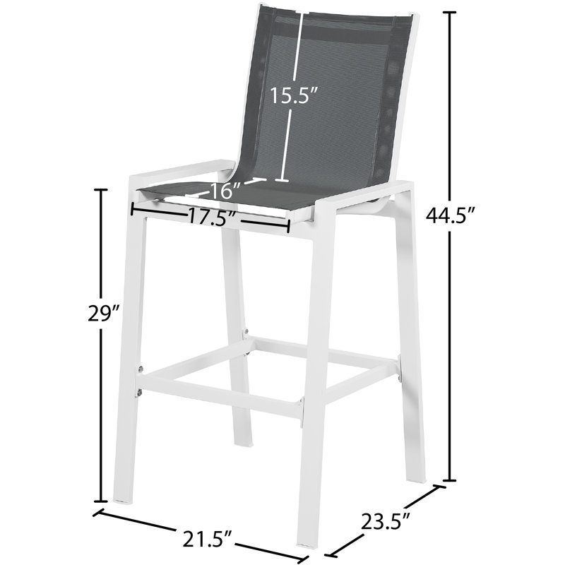 Tabouret de bar 29 po Ury, Blanc, gris