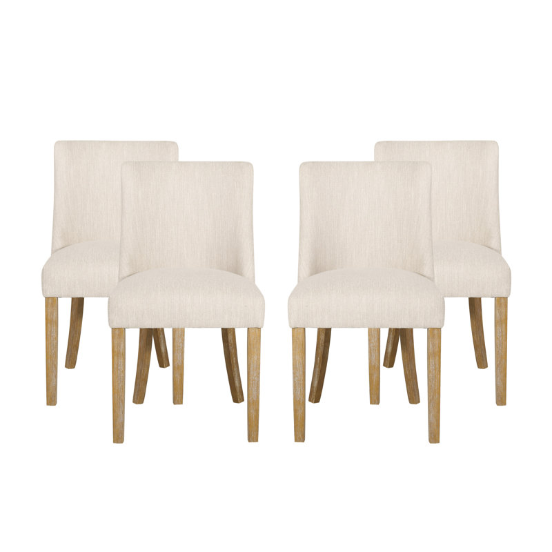 Andy Fabric Upholstered Side Chairs, Beige, 4