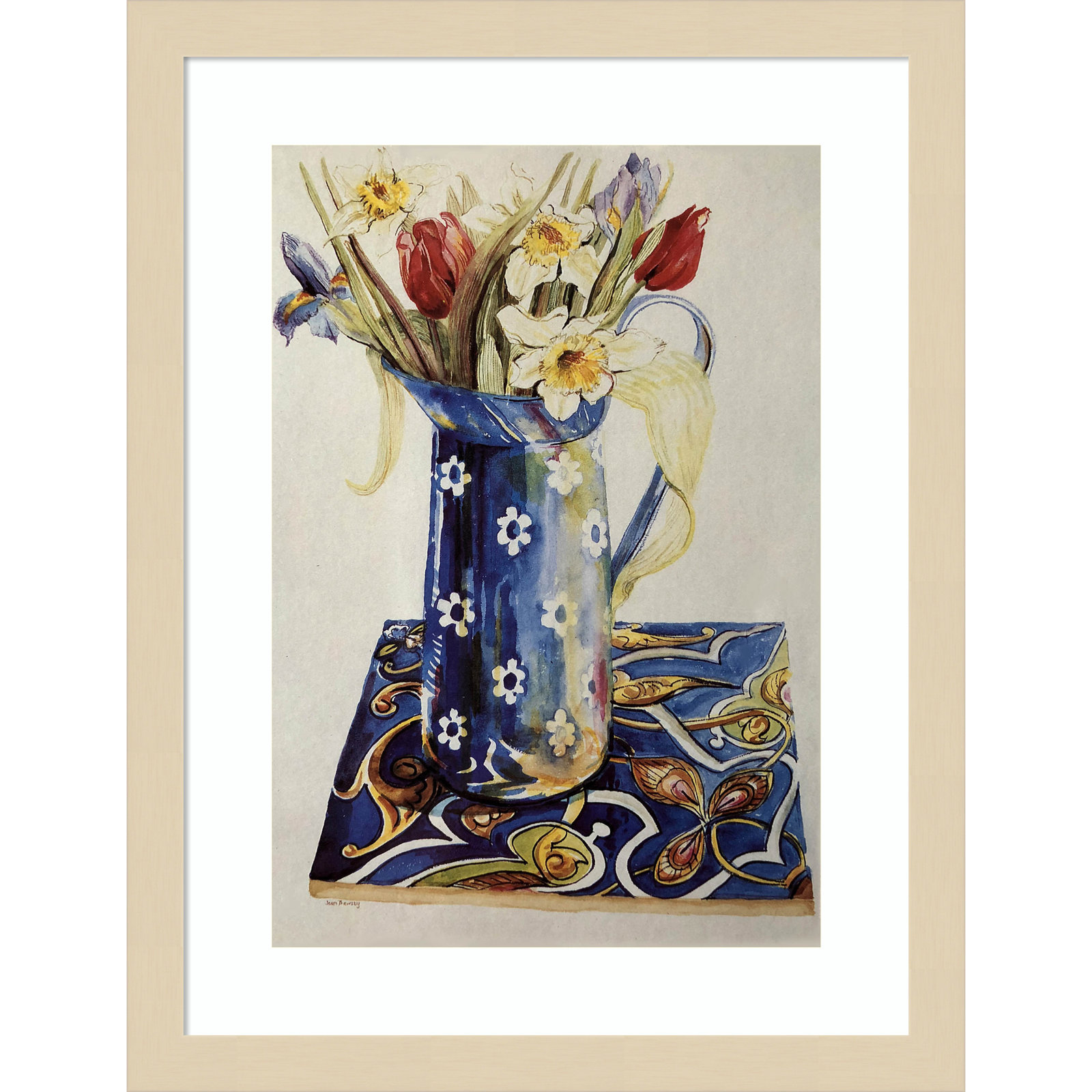 Tulips Print by Joan Thewsey, Brown, 17" H x 13" W