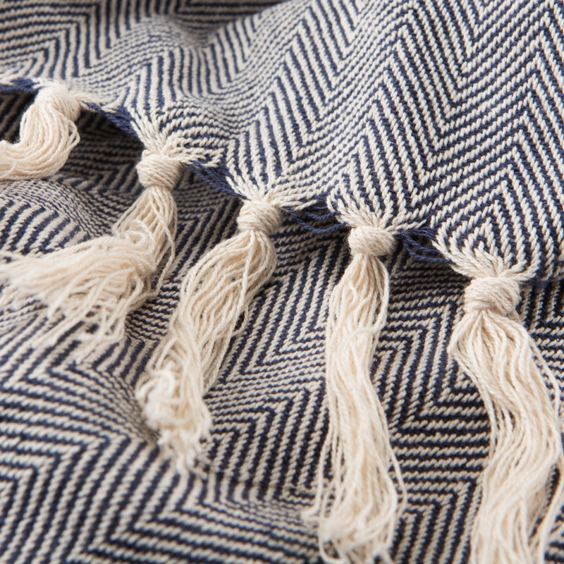 Seabreeze Hand Woven Throw Blanket, Blue
