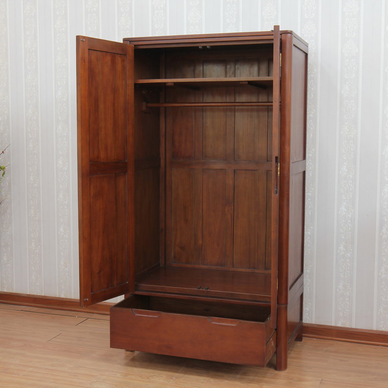 Rüdiger 1 Door Solid Wood Wardrobe