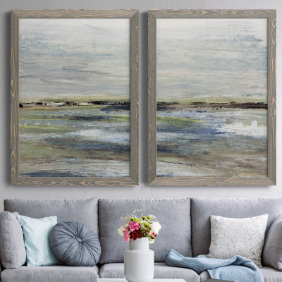 Wetlands I - ensemble de 2 peintures sur toile encadrées
