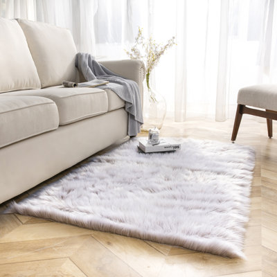 Tapis décoratif doux à poils longs en fausse peau de mouton, paquet de 1