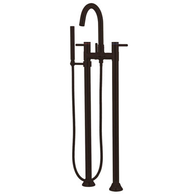 Concord Triple Handle Floor Mount Tub Filler Trim