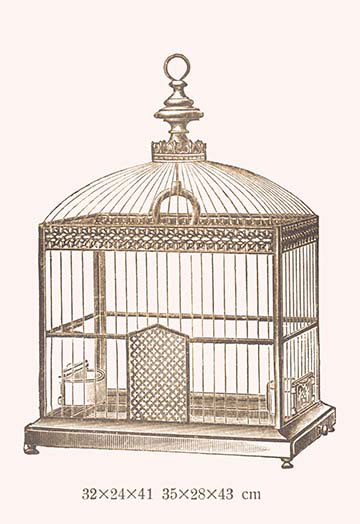 Cage à oiseau ornée b, impression, H 30 po x l 20 po x P 1,5 po