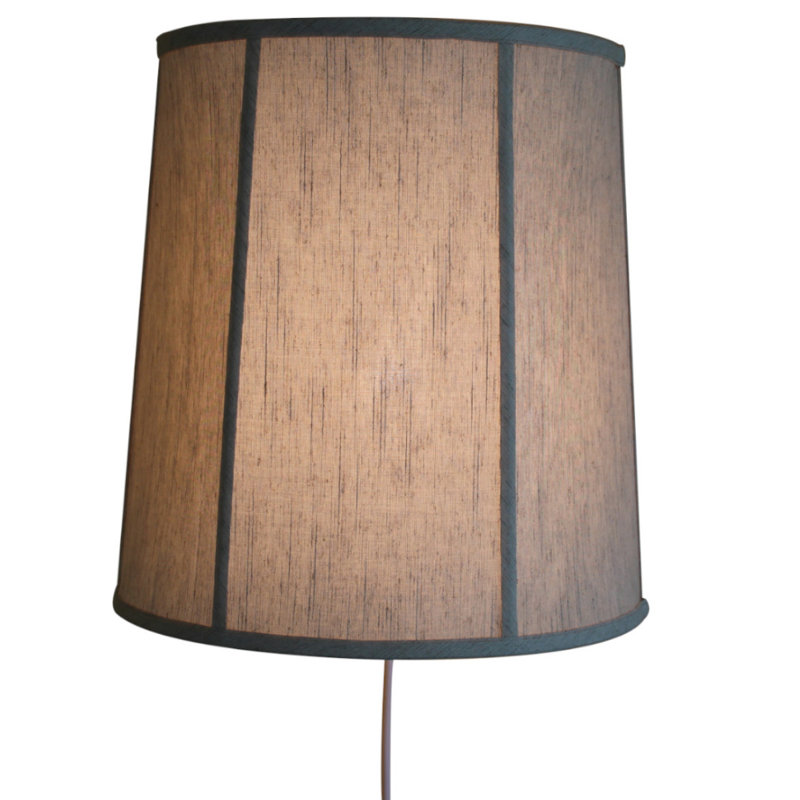 17'' H x 16'' W Linen Drum Wall Sconce Shade, Grey, 17" H x 16" W