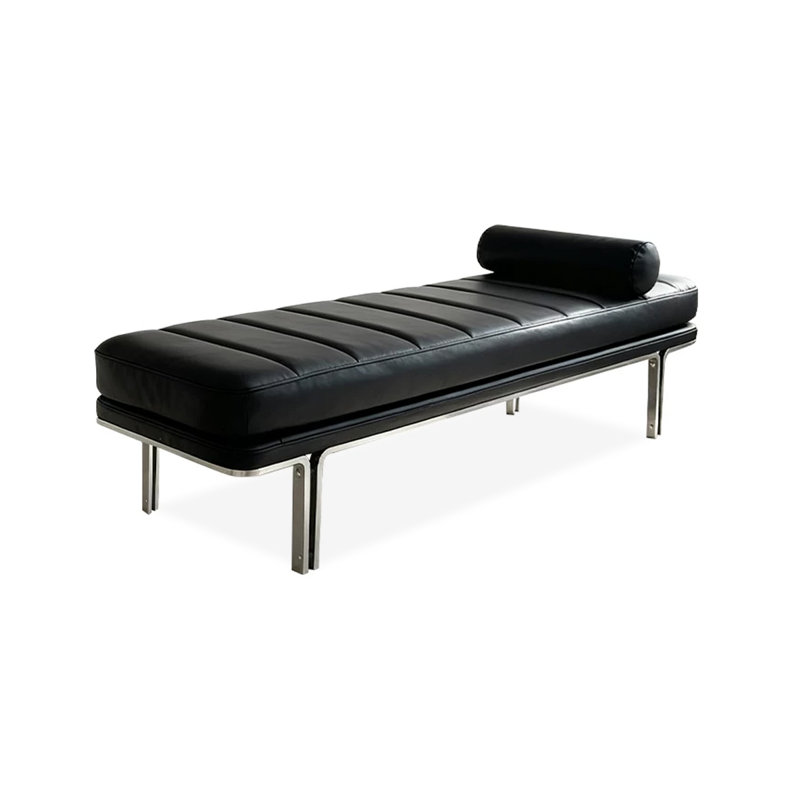 Banc rembourré noir, H 19,69 po x L 47,24 po x P 16,54 po, Noir