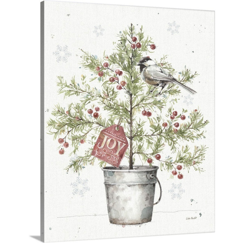 «Christmas Greenery A Christmas Weekend III» par Lisa Audit - peinture sur toile tendue, H 40 po x l 32 po, Toile tendue