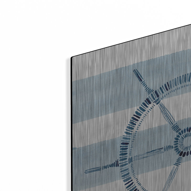 Art mural en métal de luxe «Nautical Ship Wheel» par Yvette St. Amant, H 24 po x l 24 po