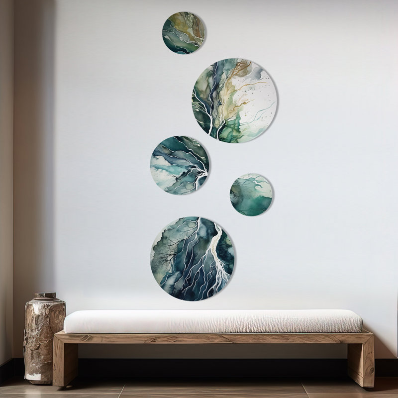Ensemble de 5 décorations murales marbrées Dreamscape II