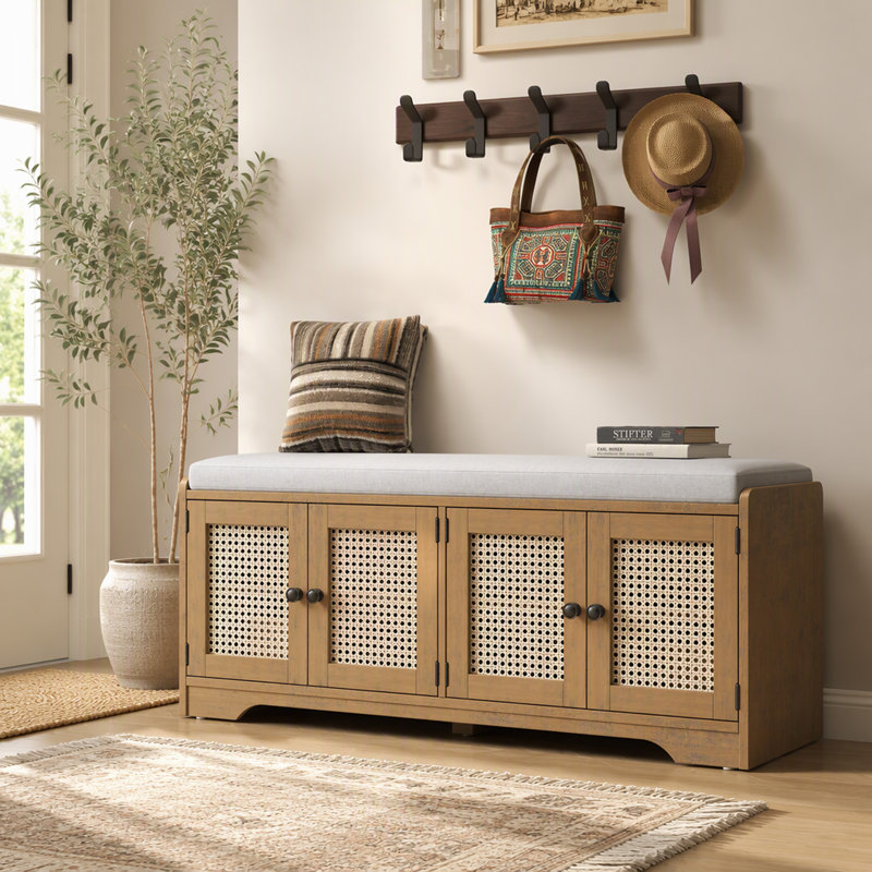 Banc de rangement Rustic, Brun