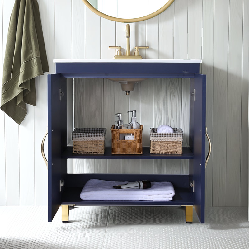 Meuble-lavabo simple 30 po avec lavabo en céramique