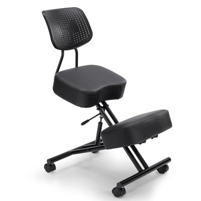 Fauteuil ergonomique à hauteur réglable avec dossier et frein de roue
