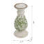 Bougeoir en céramique blanc avec motifs floraux verts-799695916