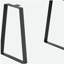 Pieds de table trapézoïdaux en acier de 16 pouces, ensemble de 2 pieds de remplacement pour tables basses, bureaux modernes, banc, tables de chevet, canapé, charge maximale 400 lb, installation rapide, pieds noirs
