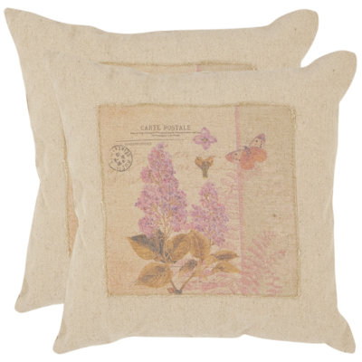 Floral Cotton Throw Pillow