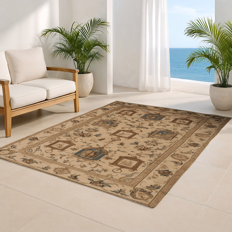 Tapis d'intérieur et d'extérieur brun français, Rectangulaire 8 pi x 10 pi
