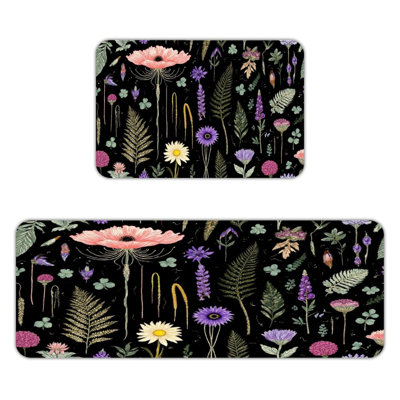 Botanical Floral, Kitchen Mats Set of 2