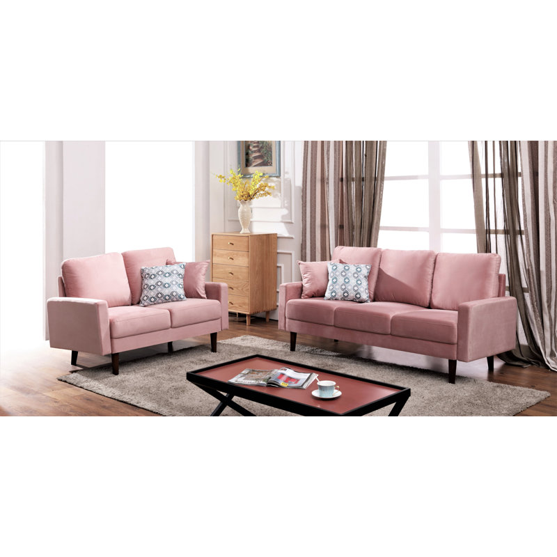 Ensemble de salon 2 pièces Lueck Lifestyle, Thé rose