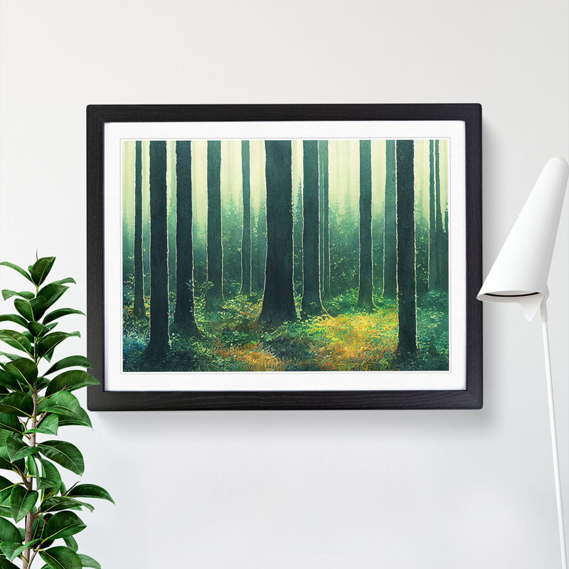 Forest Vol.3 - Single Picture Frame Painting, Black, 46cm H x 64cm W x 2cm D
