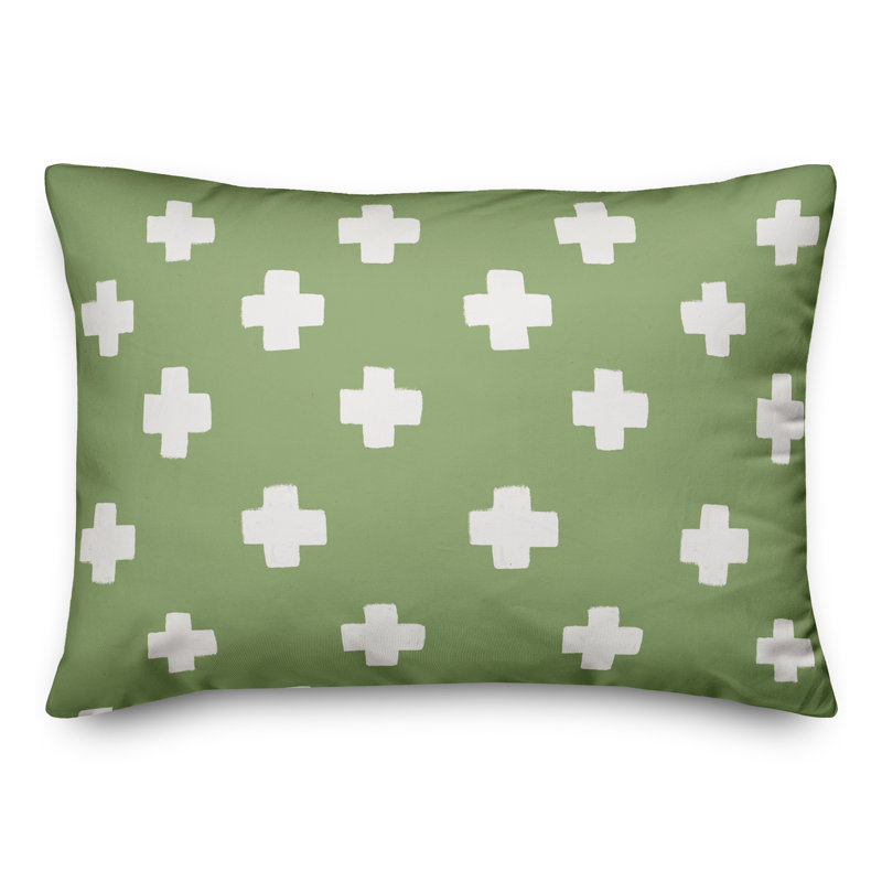  Coussin intérieur / extérieur géométrique, Vert