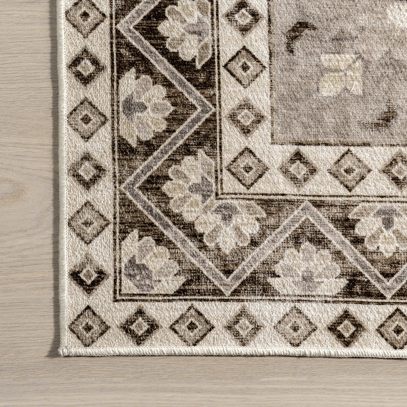 Haslett Geometric Machine Washable Area Rug, Rectangle 5' x 8'