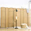 Room Divider 8 Panel, 5.6' Tall Freestanding Nature Wood For Bedroom Home Office, Fascinating Weaving Style Privacy Screen Bewitching Woven