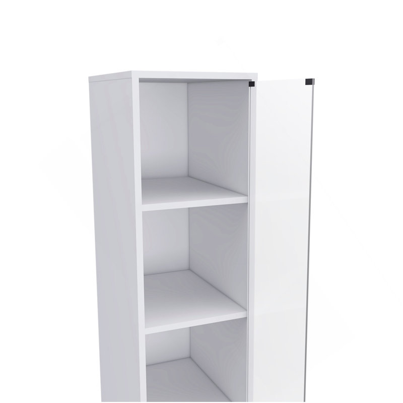 Preston Linen Cabinet, Three Shelves, Four Drawers, White
