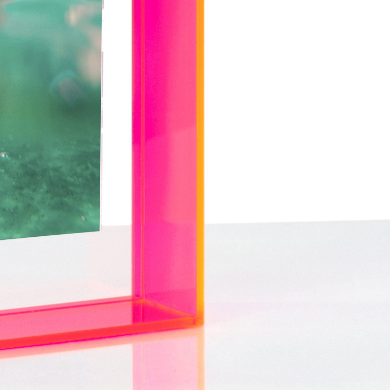 Acrylic Picture Frame, Neon Pink, 8" x 8"