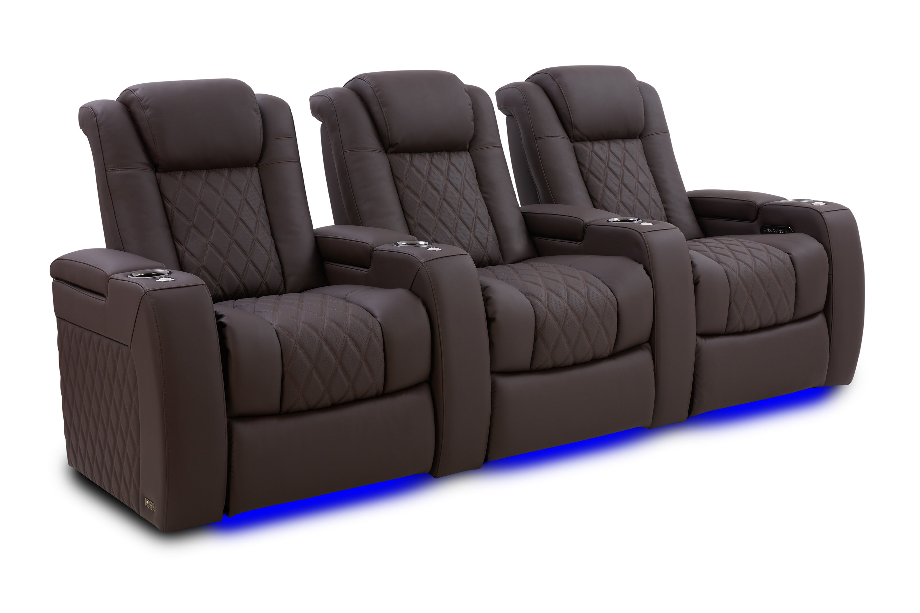 Valencia Theater Seating 99" Wide Genuine Leather Home Theater Seating ...