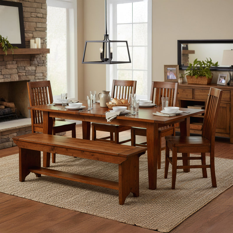 Centerville Solid Wood Pine Extendable Dining Table, African Dusk, 30.5'' H x 72'' W x 44'' D