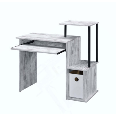 Bureau d'ordinateur avec plateau à clavier et rangement, parfait pour l'organisation du bureau personnel