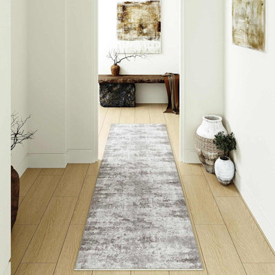 Tapis Elroy moderne abstrait lavable à la machine avec envers antidérapant