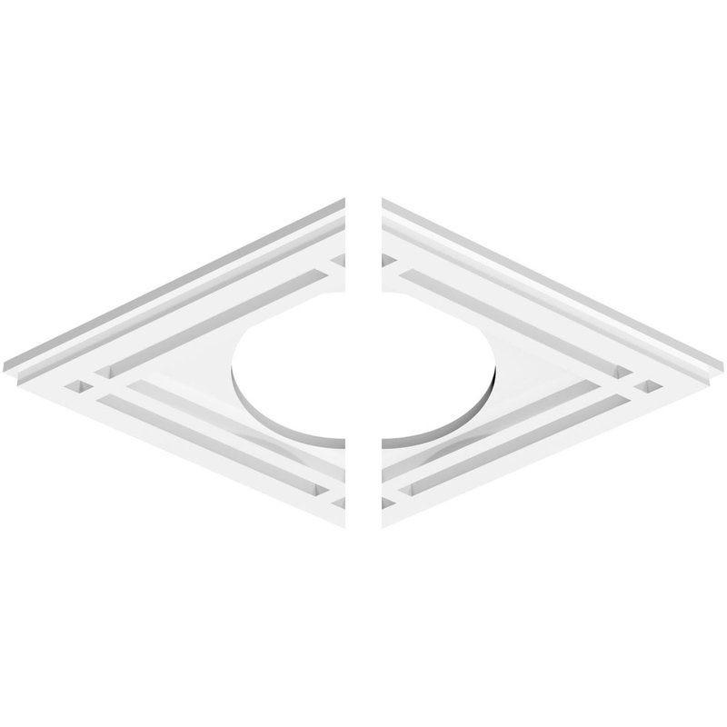 Médaillon de plafond contemporain en PVC de qualité architecturale 34 po x P 6 po x P 11 3/4 po x P 1 po