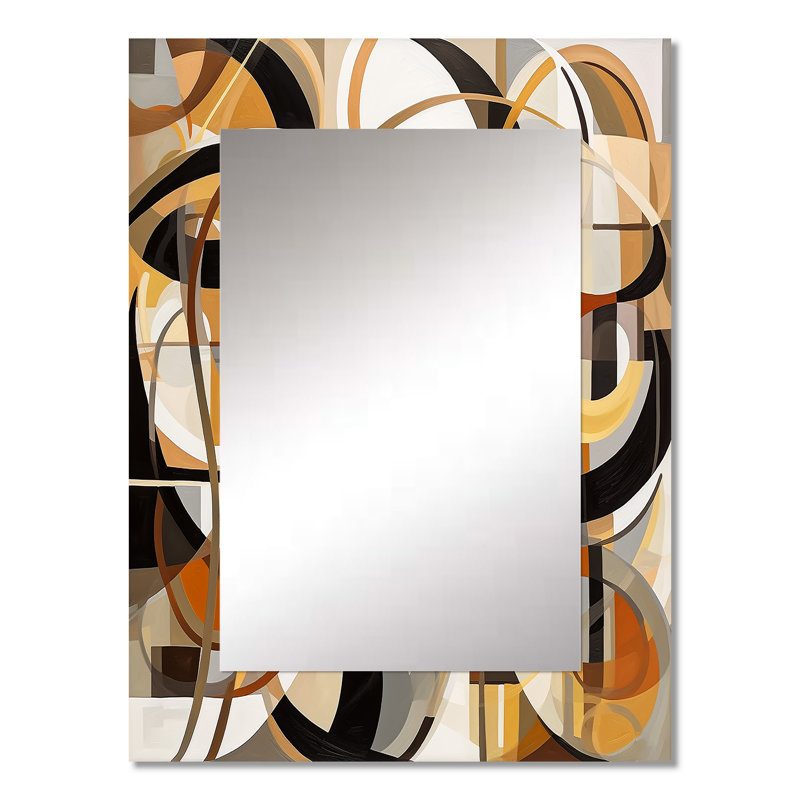 Mid Century Artistic Transformations I - Mid-Century Rectangular Wall Mirror, 32" x 24"