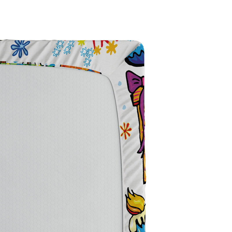 Twin XL Christmas Print Microfiber Fitted Bed Sheet