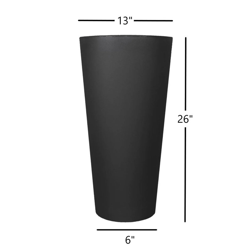 Laura-May Pot Planter, Black, 26" H x 13" W x 13" D