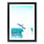 Jumping Dolphin Abstract Art - Framed Print-55767524-55767525