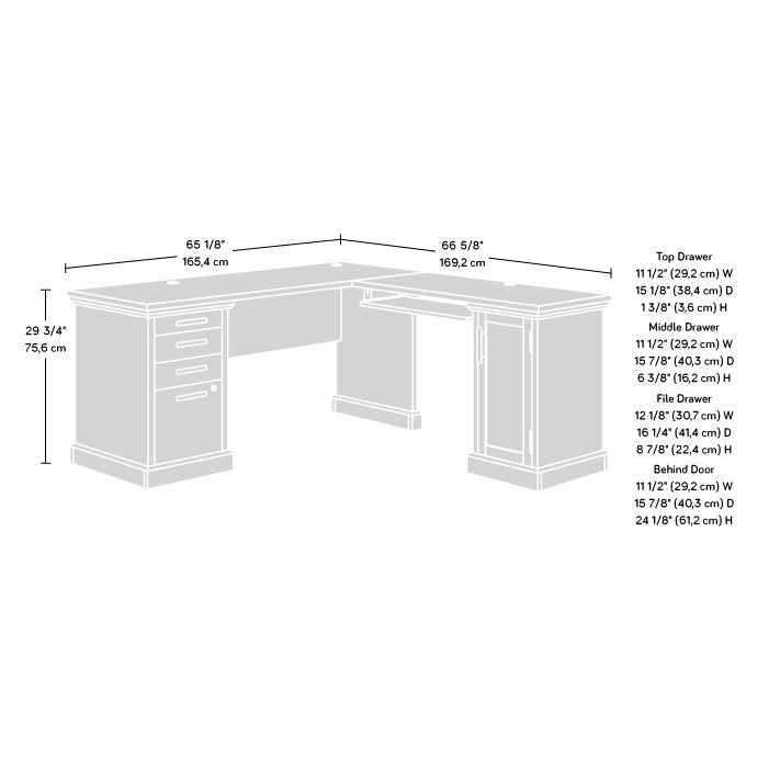 Prime Oak L-Shaped Desk with Storage