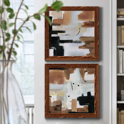 Plateau de montagne - ensemble de 2 peintures sur toile encadrées