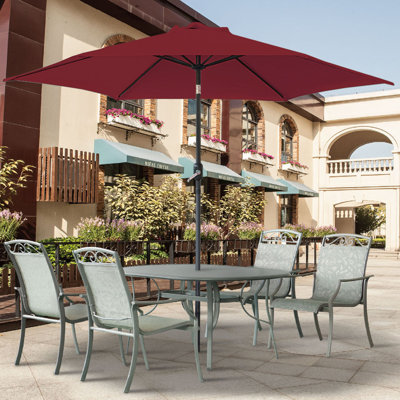 Quiroz 2.5m Traditional Parasol Wine Red