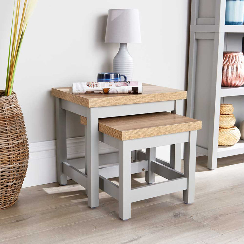 Acuna 2 Piece Nest of Tables, Grey
