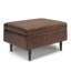 Petit repose-pieds avec rangement Shay en cuir végétalien Mid-Century-1367740130