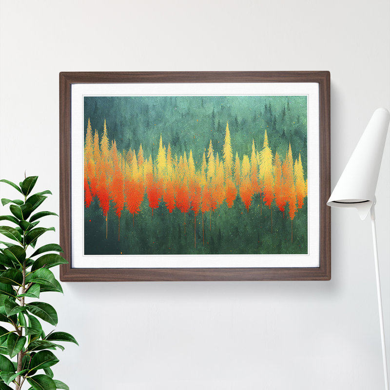 Forest Vol.1 - Single Picture Frame Painting, 34cm H x 46cm W x 2cm D, Walnut