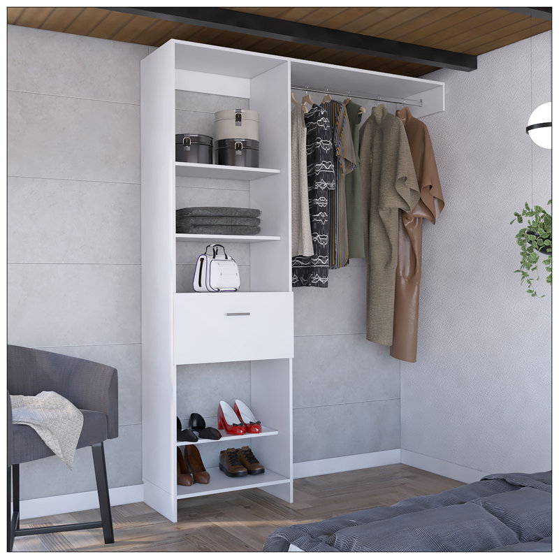150 Closet System British, Bedroom, White