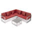 Ensemble de conversation d'extérieur en aluminium avec canapé, causeuse et table basse Chelsea-1392023653