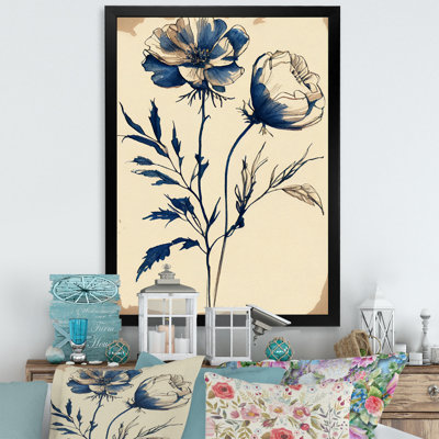 Indigo Flower Blossoming III - Floral Canvas Wall Art